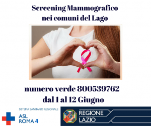 ASL RM4: Lo screening mammografico riparte dai comuni del Lago.