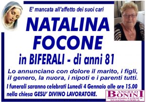 NATALINA FOCONE in BIFERALI di anni 81