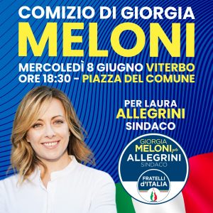 Giorgia Meloni torna a Viterbo per la chiusura della campagna elettorale