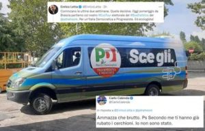 Letta e il bus eco per il tour Pd, ironia Calenda: “Ammazza che brutto”