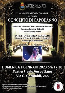 A Rieti il concerto di capodanno con l’Orchestra Sinfonica Nova Amadeus