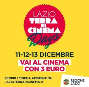 “Lazio Terra di Cinema”, tre giorni di cinema a tre euro (tutte le sale)