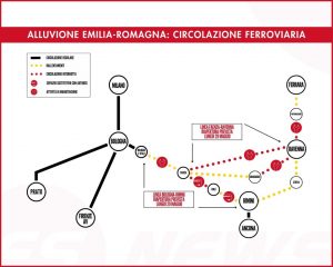 Alluvione, verso la riapertura il 29/5 della linea Bologna-Rimini