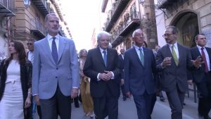 Mattarella, re di Spagna e presidente del Portogallo visitano Palermo