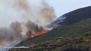 Incendio a Pantelleria, paura sull’isola