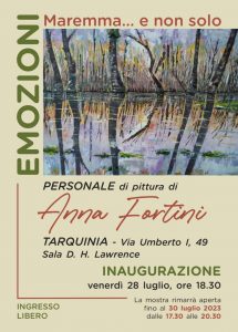 Tarquinia – Venerdì apre la mostra personale di Anna Fortini