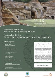 Nei giardini di Palazzo Doebbing: “Sutri. L’antichissima città del Dio Saturno”