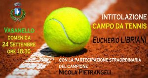 A Vasanello il campione Nicola Pietrangeli per l’intitolazione del campo da tennis a Eucherio Libriani