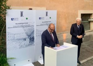 Inaugurato cantiere a Palazzo San Felice, Mattarella ringrazia Sangiuliano