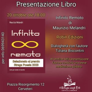 Libri, domani a Cerveteri Maurizio Melandri presenta la sua ultima raccolta di poesie “Infinito remoto”