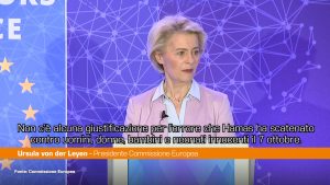 Von der Leyen “Sostenere Israele e proteggere civili a Gaza”