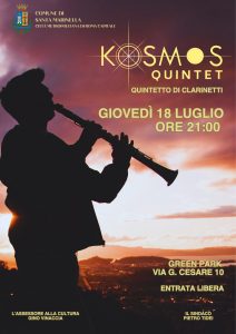 Santa Marinella, questa sera i clarinettisti del Kosmos Quintet si esibiscono al Green Park