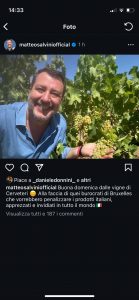 Sorpresa a Cerveteri, tra le vigne c’è il vicepremier Salvini