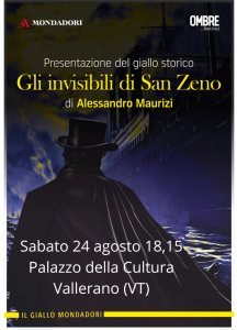 Prosegue a Vallerano il tour de “Gli invisibili di San Zeno”,  giallo Mondadori di Alessandro Maurizi