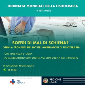 Giornata mondiale della Fisioterapia, a Fiumicino e Ostia due ambulatori dedicati al mal di schiena