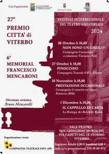 Al via il 27° Premio Città di Viterbo, festival interregionale di teatro amatoriale