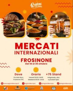 A Frosinone i mercati internazionali: street food da tutto il mondo