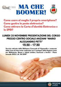 “Ma che boomer!”: nella biblioteca comunale di Vignanello incontri gratuiti di educazione digitale per i meno giovani