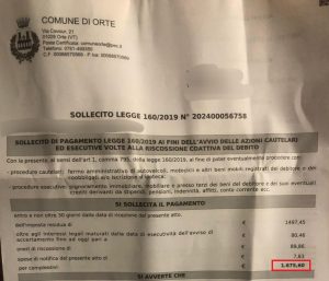 A Orte sfilza di bollette pazze con errori e solleciti da parte del Comune