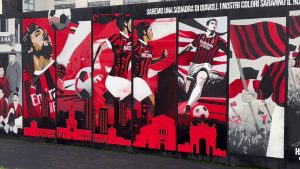 Milan, con SNAIFUN svelato un murale per celebrare 125 anni del club