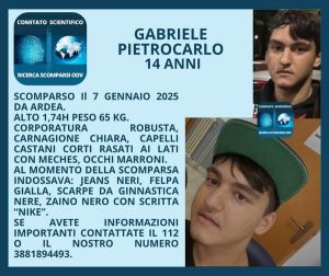 Ardea, a distanza di un mese scompare di nuovo il quattordicenne Gabriele Pietrocarlo