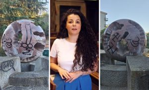 Viterbo – Fontana a Sfera, scompare la bestemmia ma oscenità e svastiche restano: l’amministrazione è ancora a Santa Barbara?